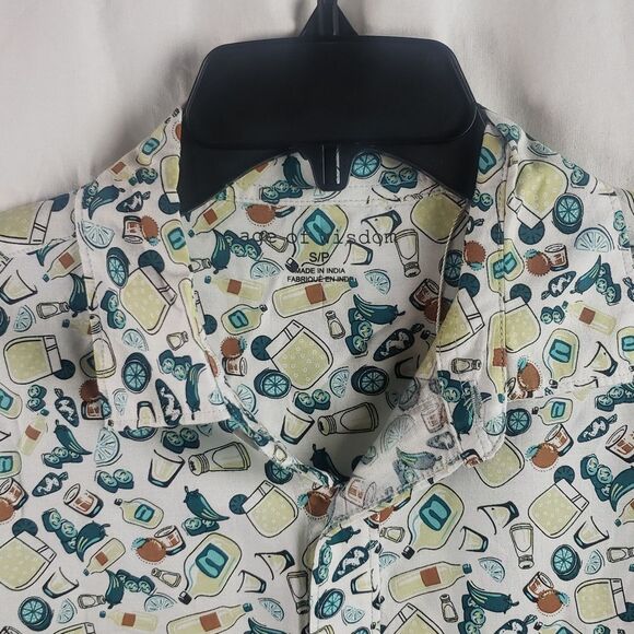 Age of Wisdom Men's Small Margarita Button Down Shirt - Picture 4 of 11